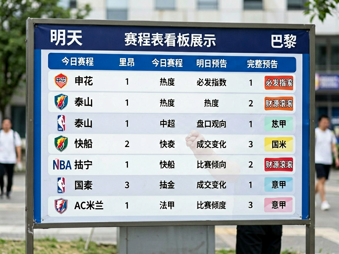 赛程表看板展示